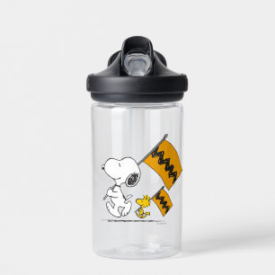 Erdnüsse Snoopy- und Holzflaggen Trinkflasche