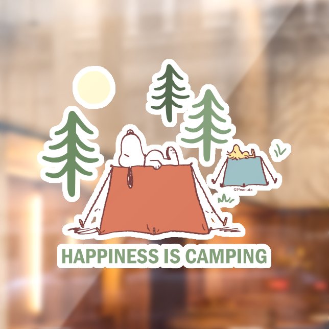 Erdnüsse | Snoopy und Holzpitching-Zelte Fensteraufkleber (Blatt 2)