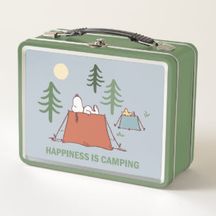 Erdnüsse   Snoopy und Holzpitching-Zelte Metall Brotdose