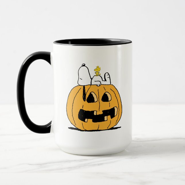 Erdnüsse | Snoopy und Jack-O-Lantern aus Holz Tasse (Links)