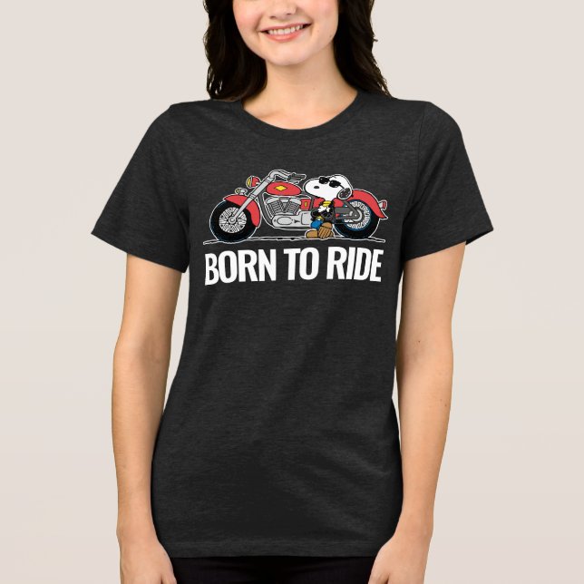 Erdnüsse | Snoopy und sein Motorrad Tri-Blend Shirt (Vorderseite)