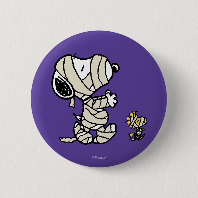Erdnüsse | Snoopy und Waldmumies Button (Vorderseite)