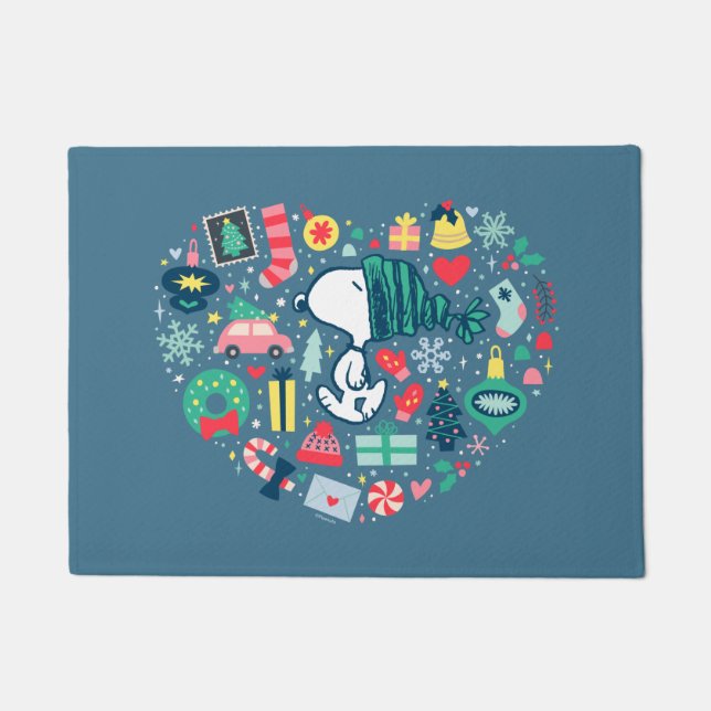 Erdnüsse | Snoopy Urlaub Glück Herz Fußmatte (Vorderseite)