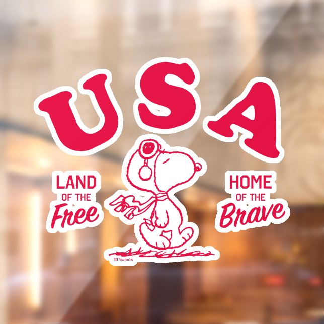 Erdnüsse | Snoopy USA Land of the Free Fensteraufkleber