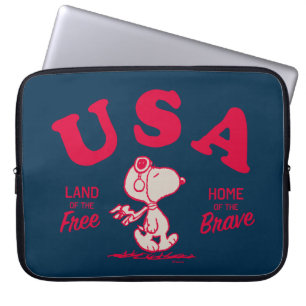 Erdnüsse   Snoopy USA Land of the Free Laptopschutzhülle