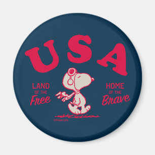 Erdnüsse   Snoopy USA Land of the Free Magnet