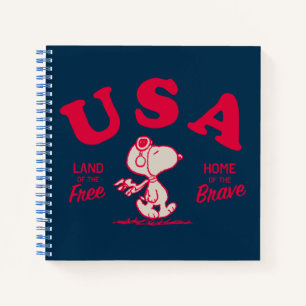 Erdnüsse Snoopy USA Land of the Free Notizbuch