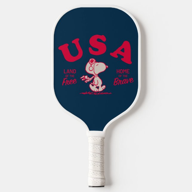 Erdnüsse | Snoopy USA Land of the Free Pickleball Schläger (Vorderseite)