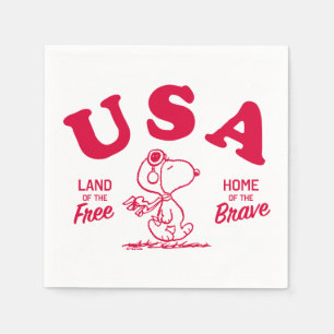 Erdnüsse   Snoopy USA Land of the Free Serviette