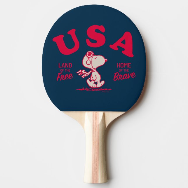 Erdnüsse | Snoopy USA Land of the Free Tischtennis Schläger (Vorderseite)