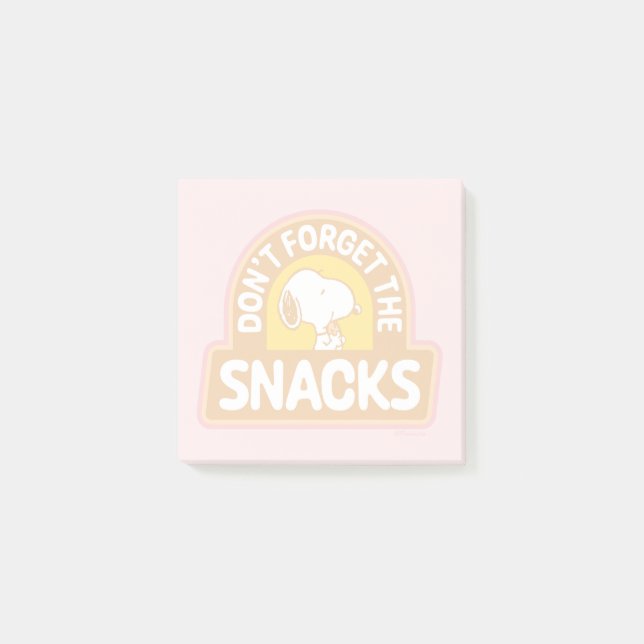 Erdnüsse | Snoopy Vergessen Sie nicht die Snacks Post-it Klebezettel (Vorderseite)
