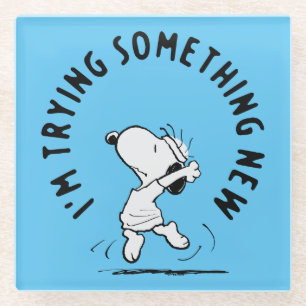 Erdnüsse   Snoopy versucht etwas Neues Glasuntersetzer