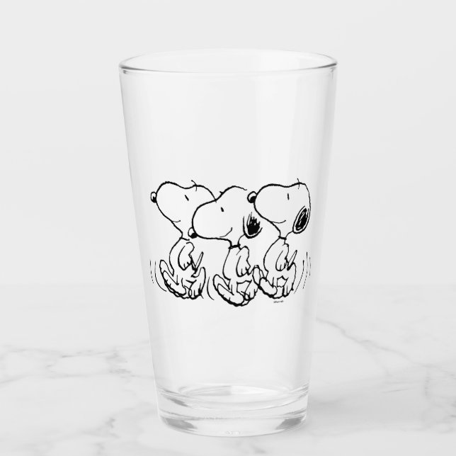 Erdnüsse | Snoopy Walking Tall Glas (Vorderseite)