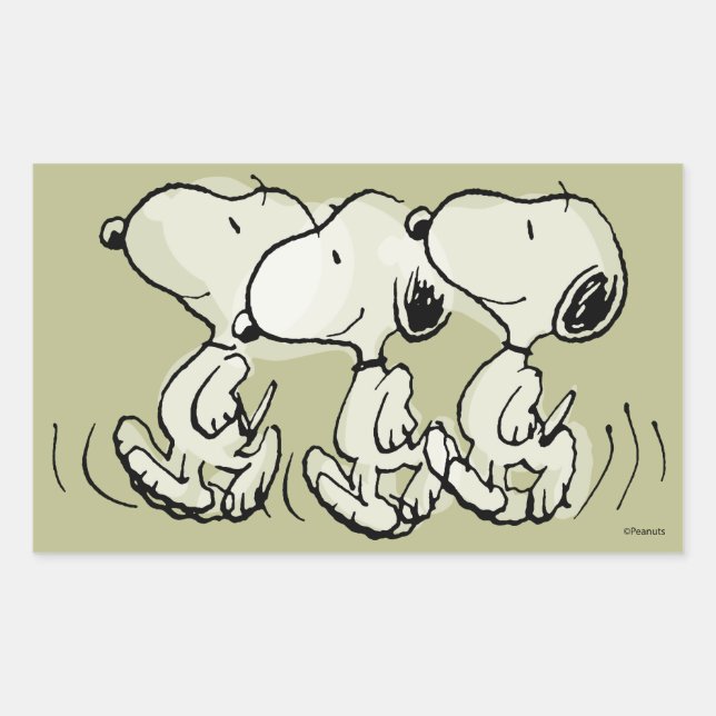 Erdnüsse | Snoopy Walking Tall Rechteckiger Aufkleber (Vorderseite)