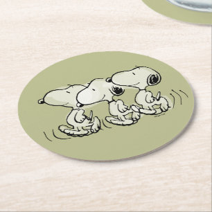 Erdnüsse   Snoopy Walking Tall Runder Pappuntersetzer