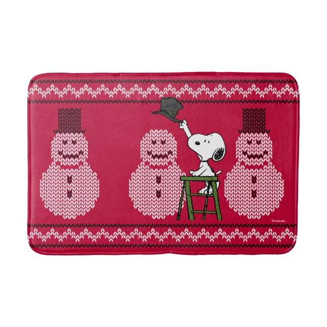 Erdnüsse | Snoopy Weihnachten Pullover Snowman Badematte (Vorderseite)
