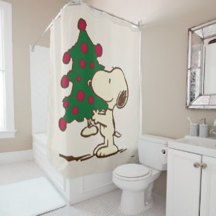 Erdnüsse Snoopy Weihnachtsbaum Duschvorhang
