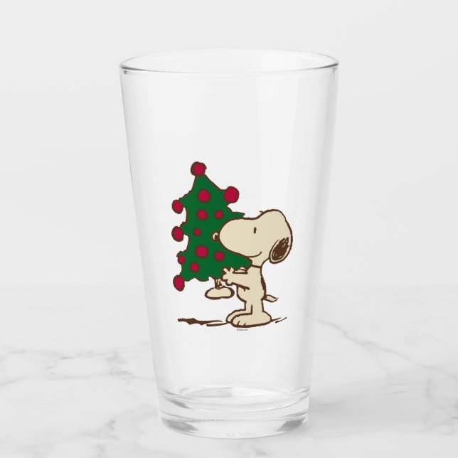 Erdnüsse | Snoopy Weihnachtsbaum Glas (Vorderseite)