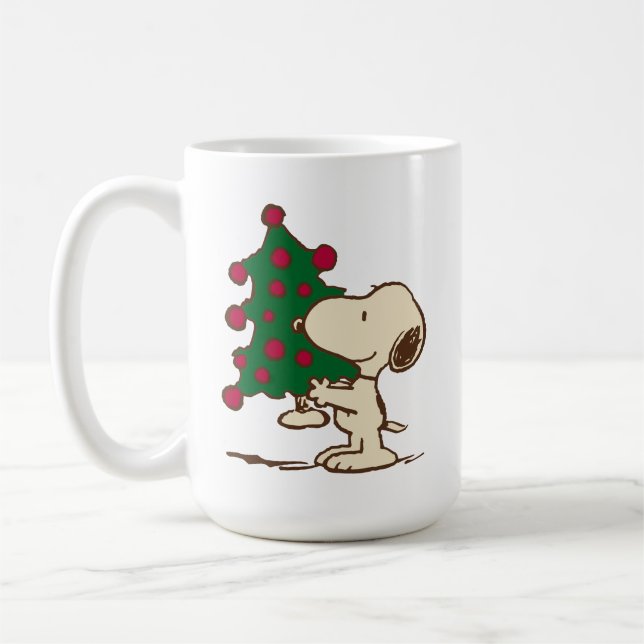 Erdnüsse | Snoopy Weihnachtsbaum Kaffeetasse (Links)