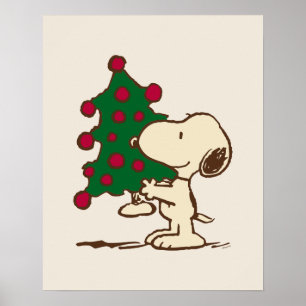 Erdnüsse   Snoopy Weihnachtsbaum Poster
