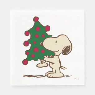 Erdnüsse   Snoopy Weihnachtsbaum Serviette