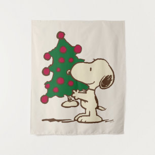 Erdnüsse   Snoopy Weihnachtsbaum Wandteppich