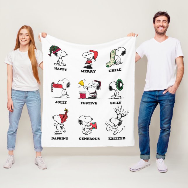 Erdnüsse | Snoopy Weihnachtsfeiertage Moods Fleecedecke (Beispiel)