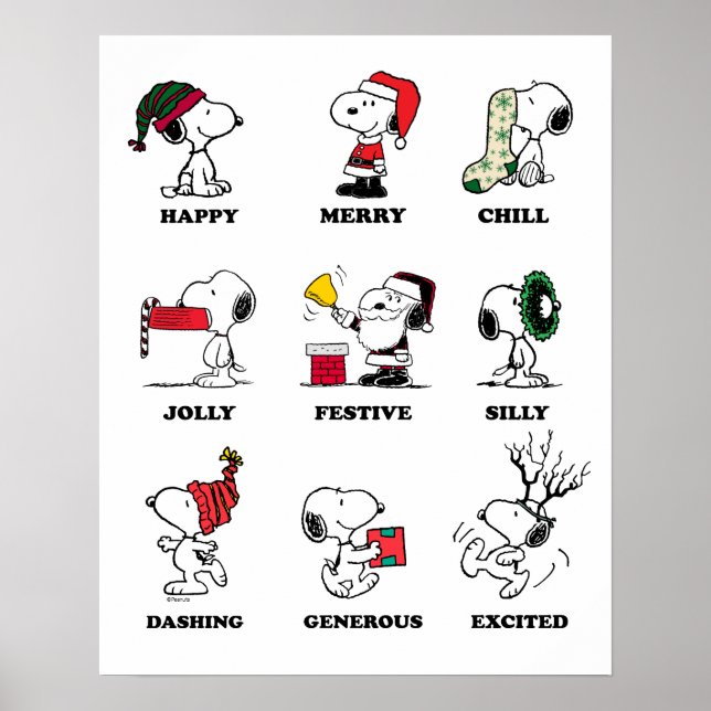 Erdnüsse | Snoopy Weihnachtsfeiertage Moods Poster (Vorne)
