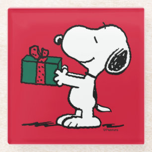 Erdnüsse   Snoopy Weihnachtsgeschenk Glasuntersetzer