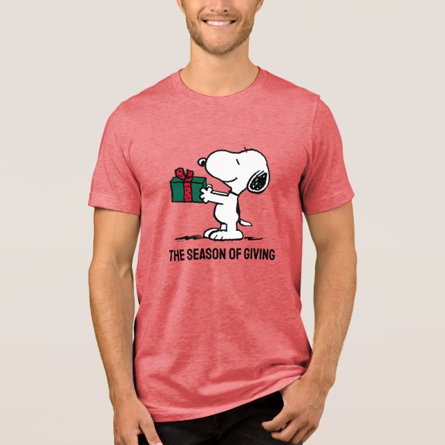 Erdnüsse | Snoopy Weihnachtsgeschenk Tri-Blend Shirt (Vorderseite)
