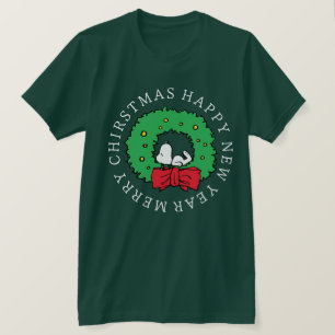 Erdnüsse Snoopy Weihnachtskranz T-Shirt
