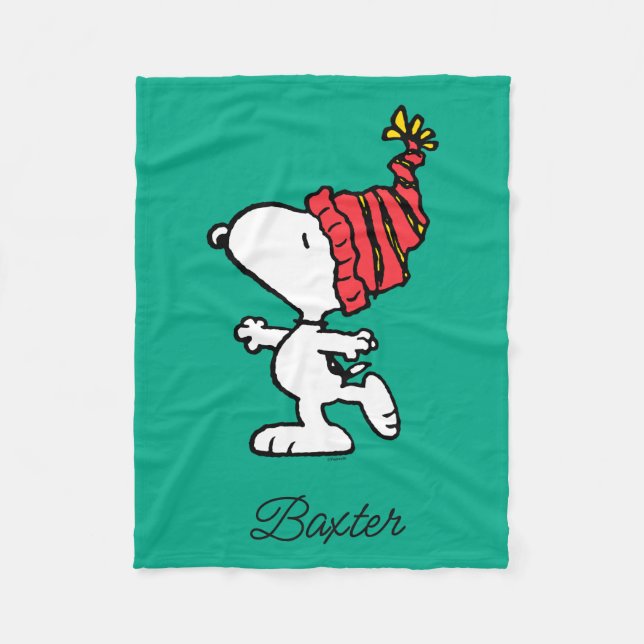 Erdnüsse | Snoopy Winter Beanie Cap Fleecedecke (Vorderseite)