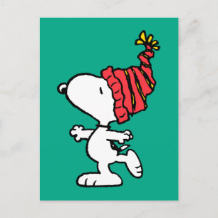 Erdnüsse Snoopy Winter Beanie Cap Postkarte