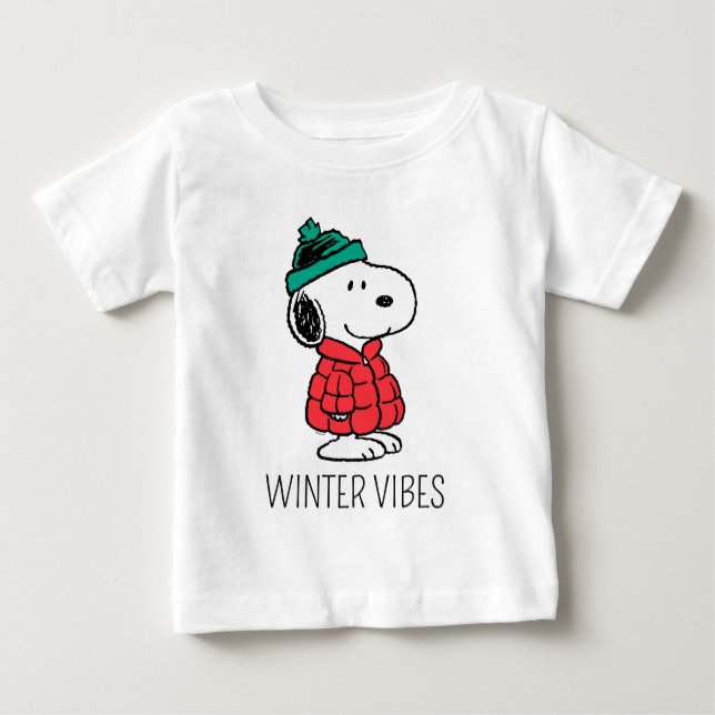 Erdnüsse | Snoopy Winter Coat & Hat Baby T-shirt (Vorderseite)