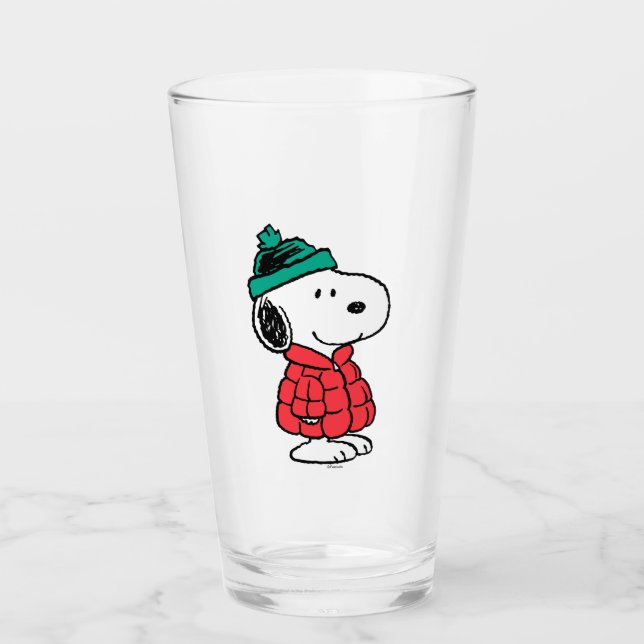 Erdnüsse | Snoopy Winter Coat & Hat Glas (Vorderseite)