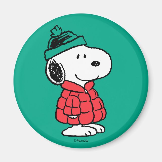 Erdnüsse | Snoopy Winter Coat & Hat Magnet (Vorne)