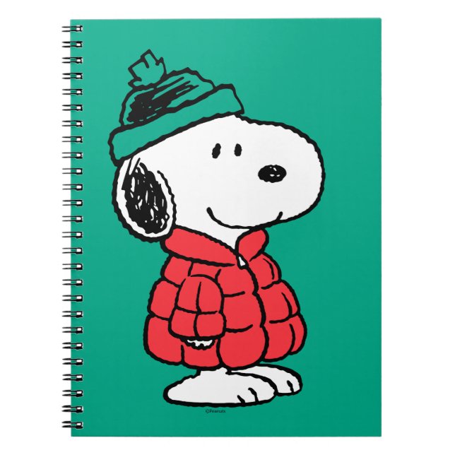 Erdnüsse | Snoopy Winter Coat & Hat Notizblock (Vorderseite)