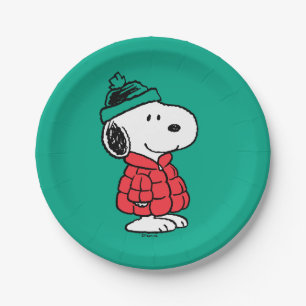 Erdnüsse Snoopy Winter Coat & Hat Pappteller
