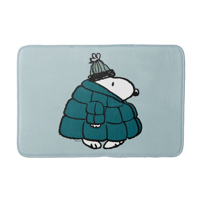Erdnüsse | Snoopy Winter Puffer Jacket Badematte (Vorderseite)