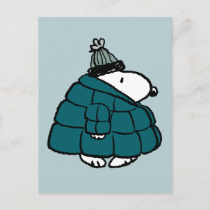 Erdnüsse   Snoopy Winter Puffer Jacket Postkarte