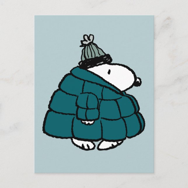 Erdnüsse | Snoopy Winter Puffer Jacket Postkarte (Vorderseite)