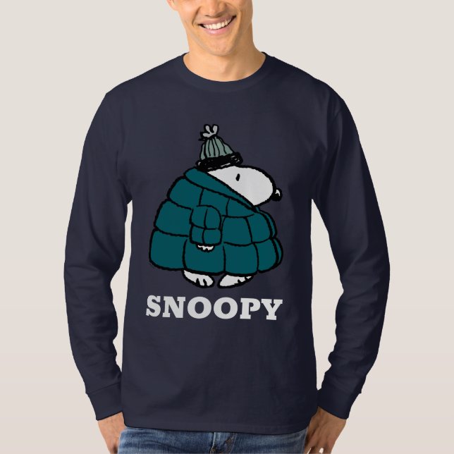 Erdnüsse | Snoopy Winter Puffer Jacket T-Shirt (Vorderseite)