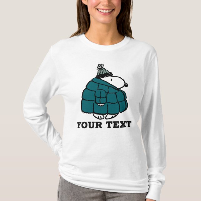 Erdnüsse | Snoopy Winter Puffer Jacket T-Shirt (Vorderseite)