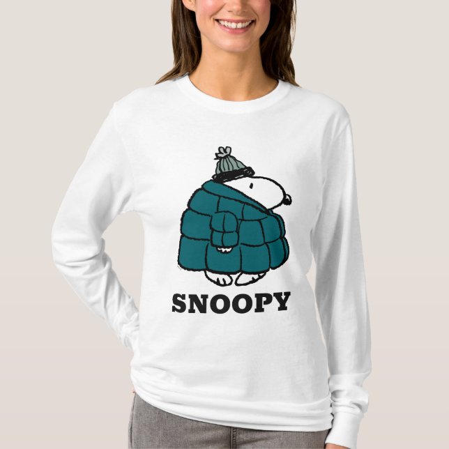 Erdnüsse | Snoopy Winter Puffer Jacket T-Shirt (Vorderseite)