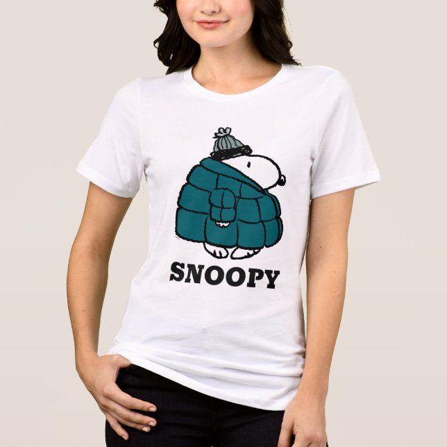 Erdnüsse | Snoopy Winter Puffer Jacket Tri-Blend Shirt (Vorderseite)