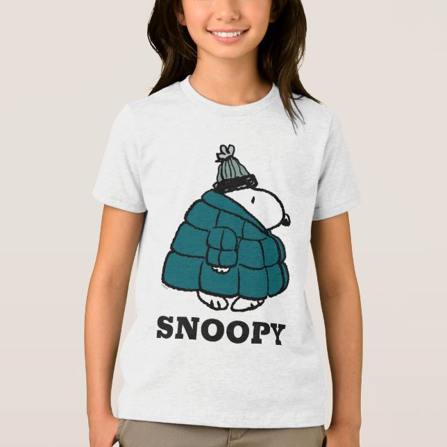 Erdnüsse | Snoopy Winter Puffer Jacket Tri-Blend Shirt (Vorderseite)