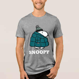 Erdnüsse   Snoopy Winter Puffer Jacket Tri-Blend Shirt