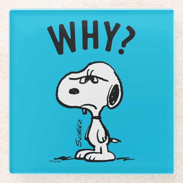 Erdnüsse | Snoopy Wonders Warum? Glasuntersetzer (Vorderseite)
