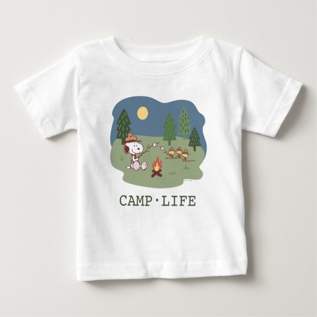 Erdnüsse | Snoopy & Woodstock am Campfire Baby T-shirt (Vorderseite)