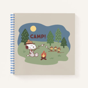 Erdnüsse   Snoopy & Woodstock am Campfire Notizbuch